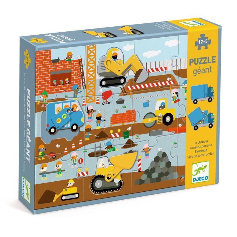 Dleco - Construction Site Giant Puzzle 17pc