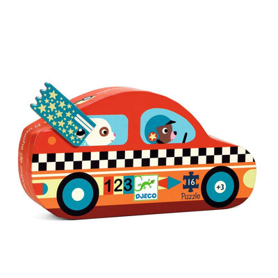 Djeco - Puzzle Silhouette 16pcs - The Racing Car