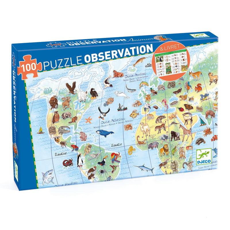 Djeco - Puzzle Observation 100pcs - World Animals