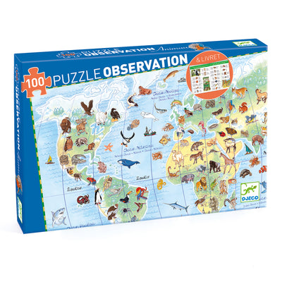 Djeco - Puzzle Observation 100pcs - World Animals