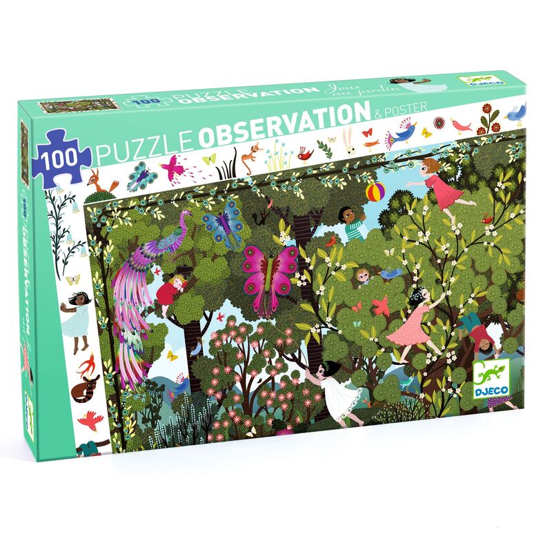 Djeco - Puzzle Observation 100pcs - Garden Play Time