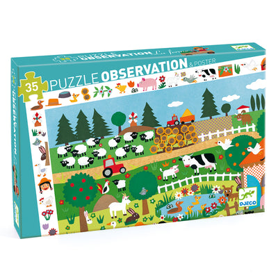 Djeco - Puzzle Observation 35pcs - The Farm
