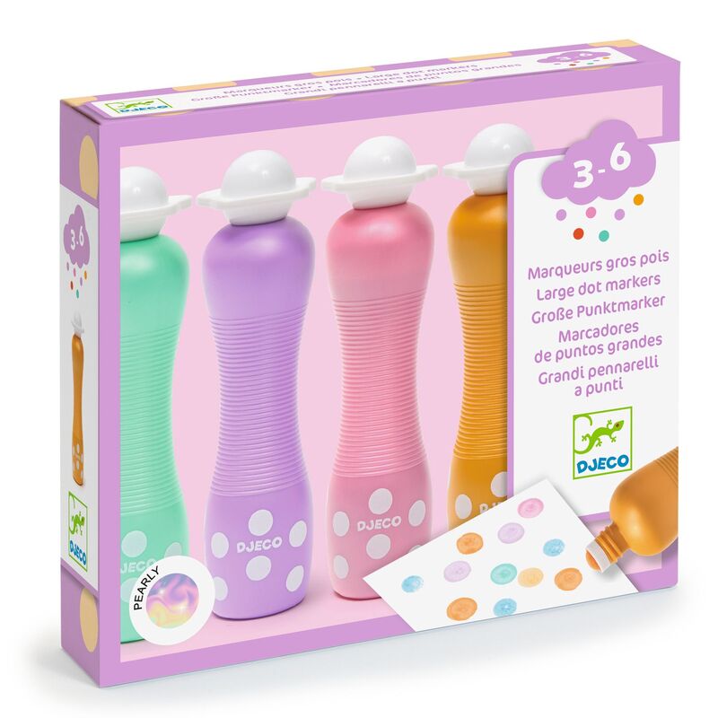 Djeco - Large Dot Foam Markers - Pearl