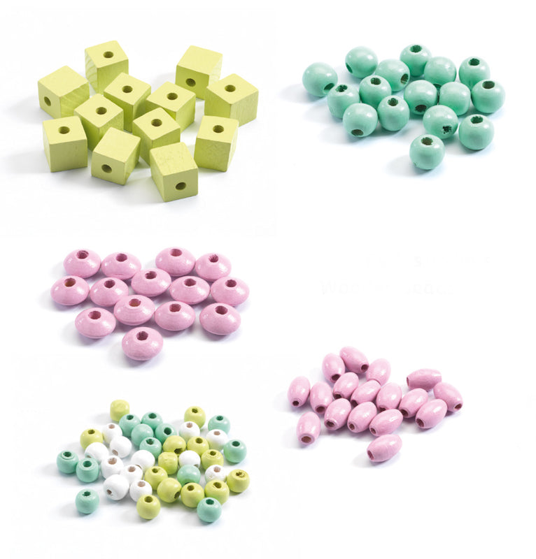 Djeco - Leaves and Flowers Wooden Beads