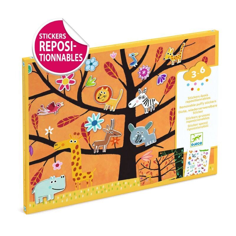 Djeco - Tree Climb 30pc Reusable Puffy Stickers