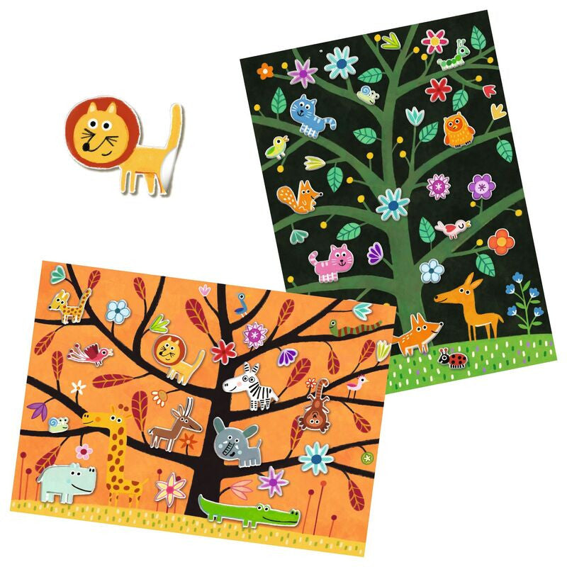 Djeco - Tree Climb 30pc Reusable Puffy Stickers