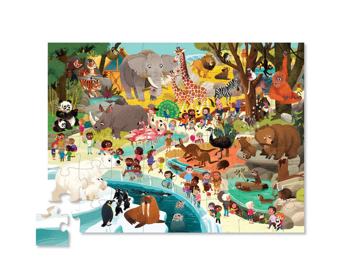 Crocodile Creek - Shaped Puzzle 48pcs - Day At The Museum Zoo