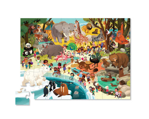 Crocodile Creek - Shaped Puzzle 48pcs - Day At The Museum Zoo