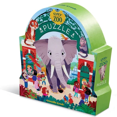 Crocodile Creek - Shaped Puzzle 48pcs - Day At The Museum Zoo