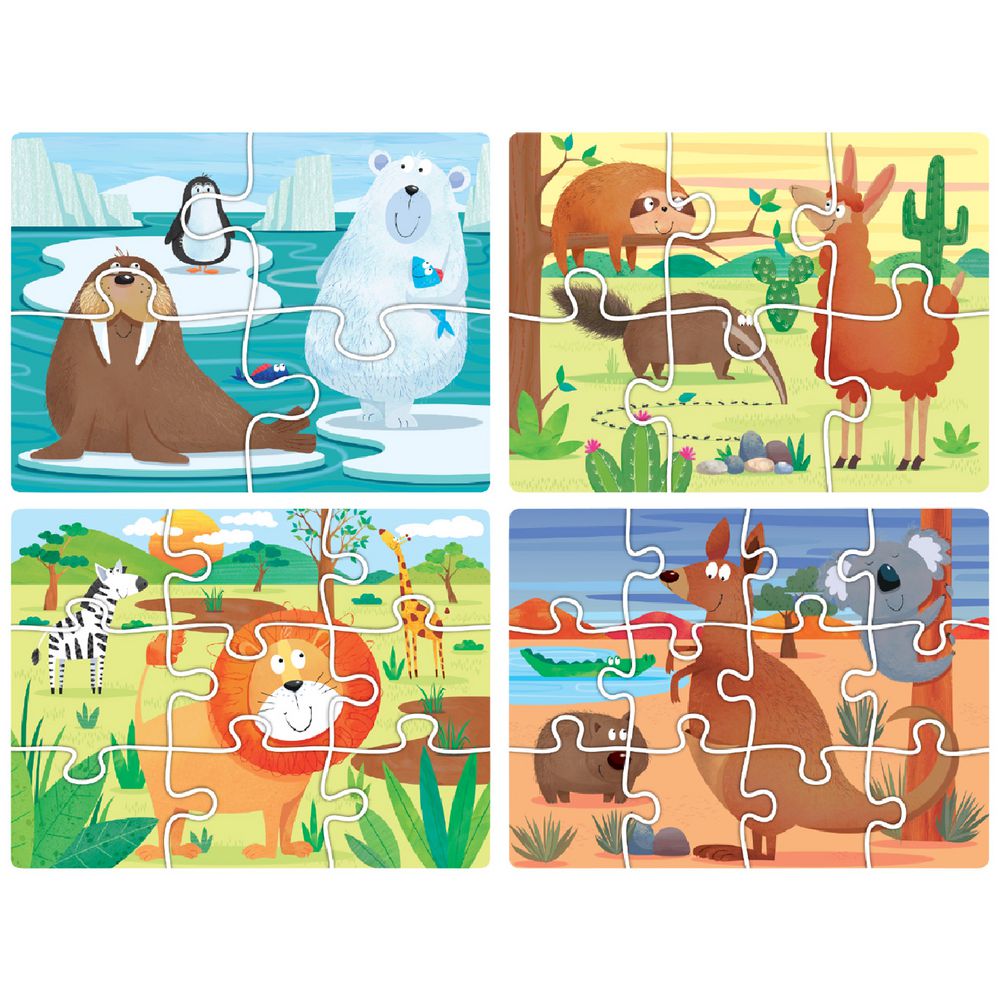 Edvantage - 4in1 Puzzle Animals of the World