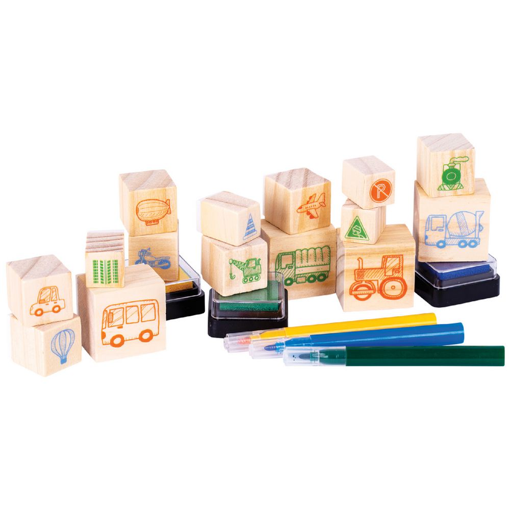 Edvantage - Wooden Stamp Set - Things on the Go!