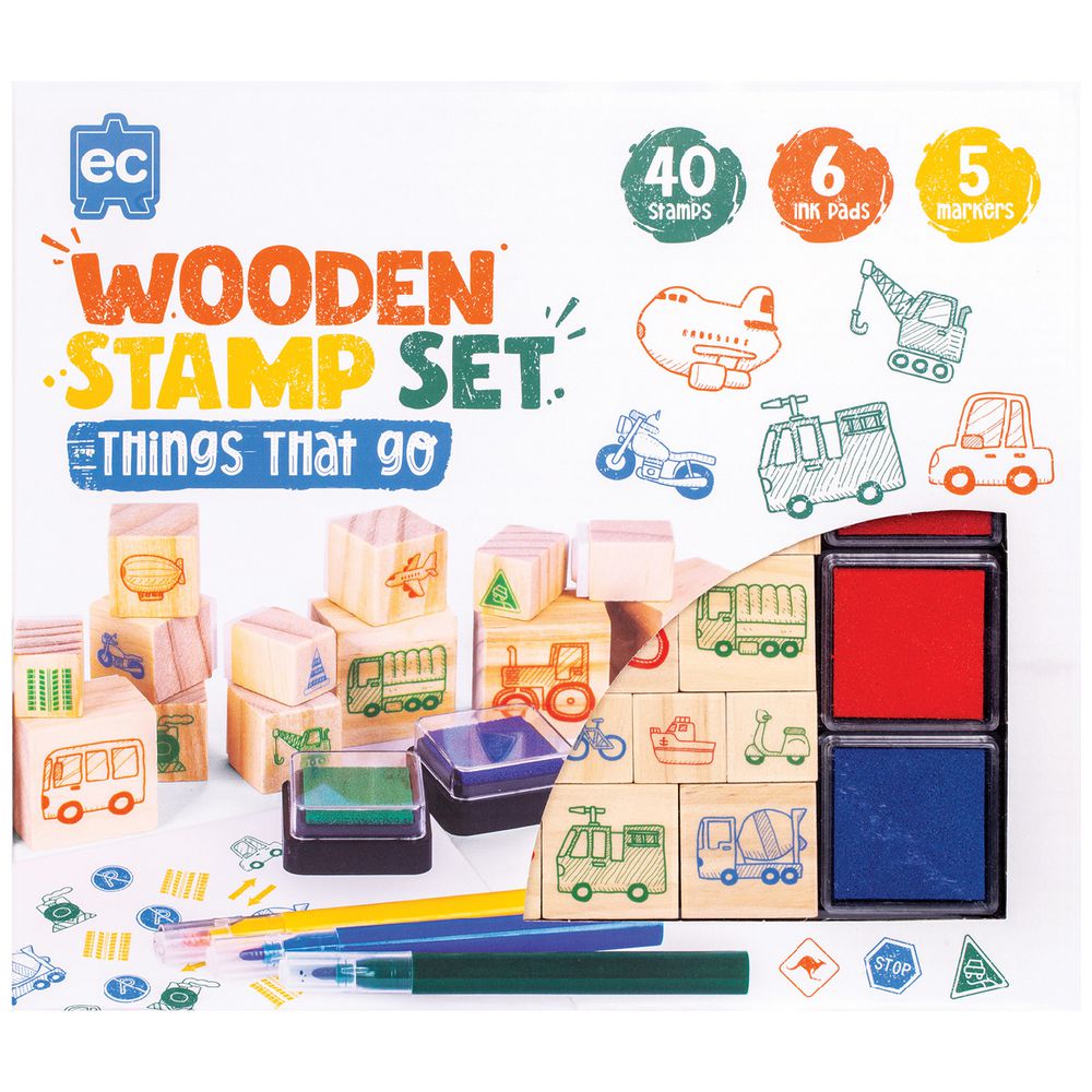 Edvantage - Wooden Stamp Set - Things on the Go!