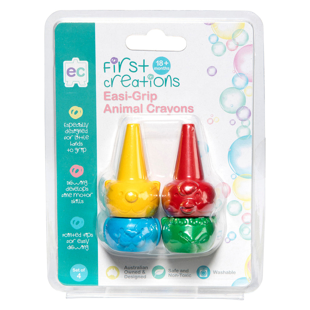 Edvantage - First Creations Easi-Grip Animal Crayons Set of 4