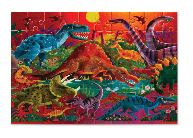 Crocodile Creek - Puzzle Foil 60pcs Dazzling Dinosaurs