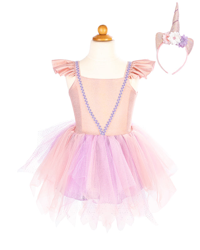 Great Pretenders - Pink Shimmer Unicorn Dress & Headband - Size 5-6