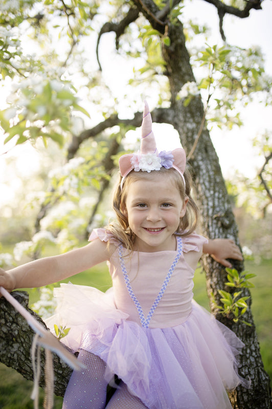 Great Pretenders - Pink Shimmer Unicorn Dress & Headband - Size 5-6