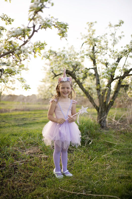 Great Pretenders - Pink Shimmer Unicorn Dress & Headband - Size 5-6
