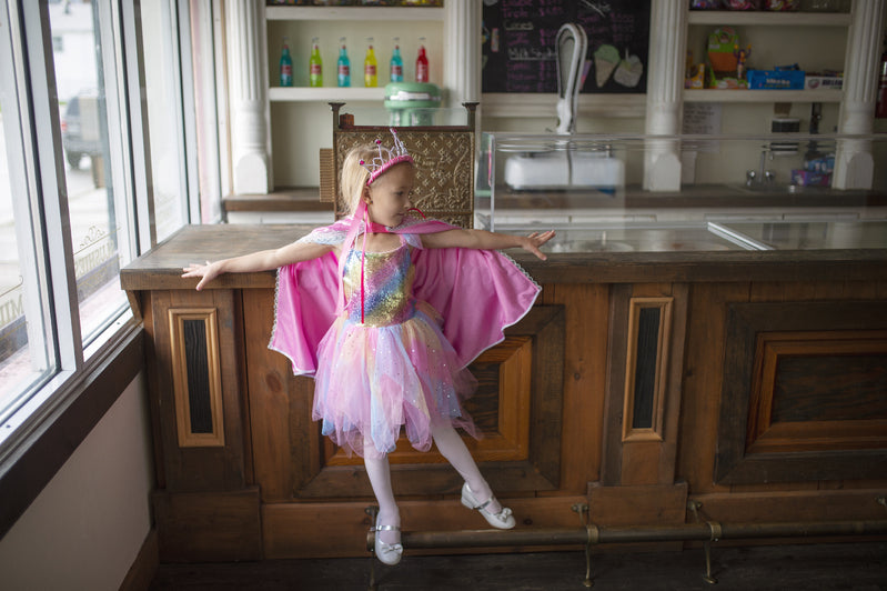Great Pretenders - Rainbow Fairy Dress with Wings - Size 5-6
