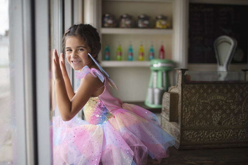 Great Pretenders - Rainbow Fairy Dress with Wings - Size 5-6