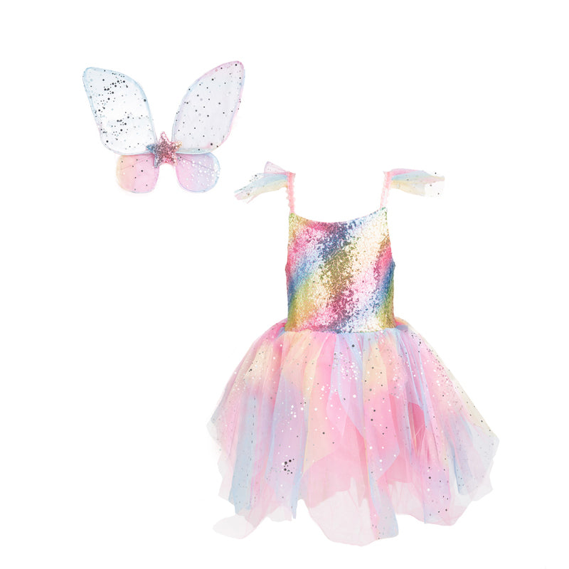 Great Pretenders - Rainbow Fairy Dress with Wings - Size 5-6