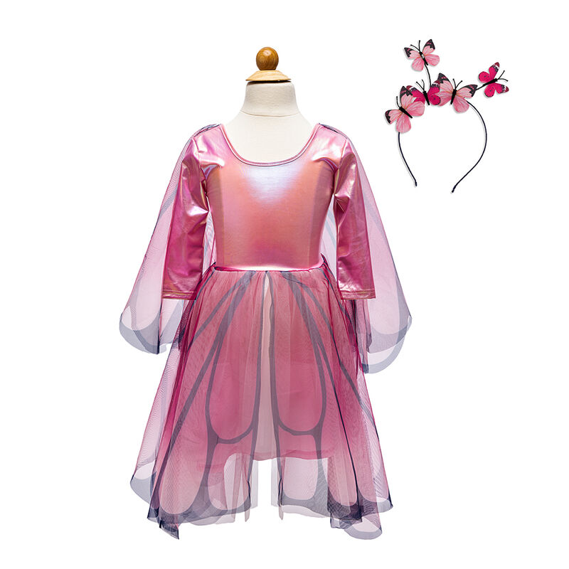 Great Pretenders - Pink Butterfly Twirl Dress with Wings Size 5-6