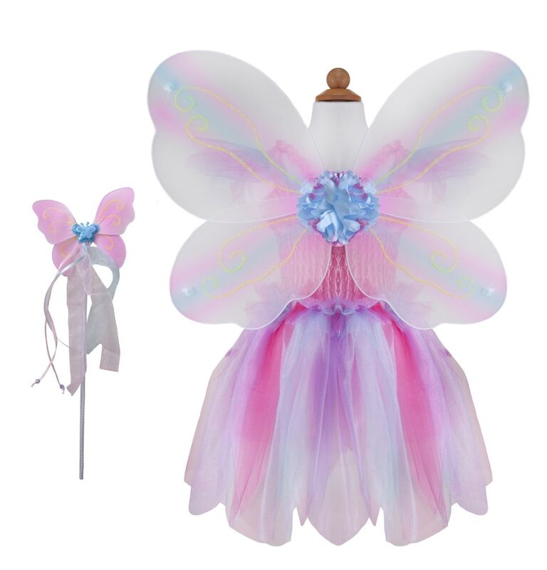 Great Pretenders - Pink Butterfly Dress & Wings with Wand - Size 5-6