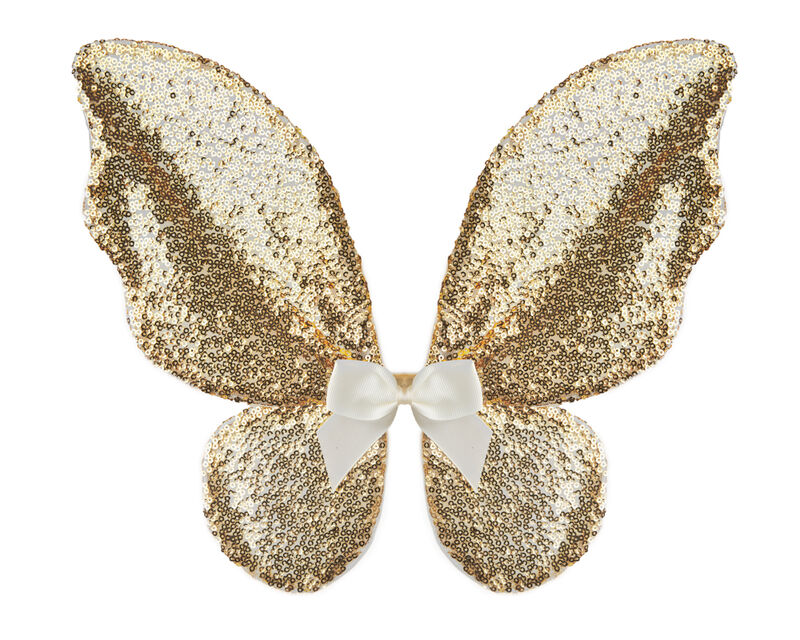 Great Pretenders - Gracious Gold Sequins Skirt, Wings & Wand Set -Size 4-6