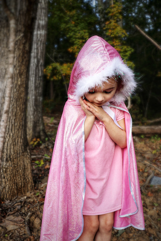 Great Pretenders - Pink Glitter Princess Cape - Size 4-6
