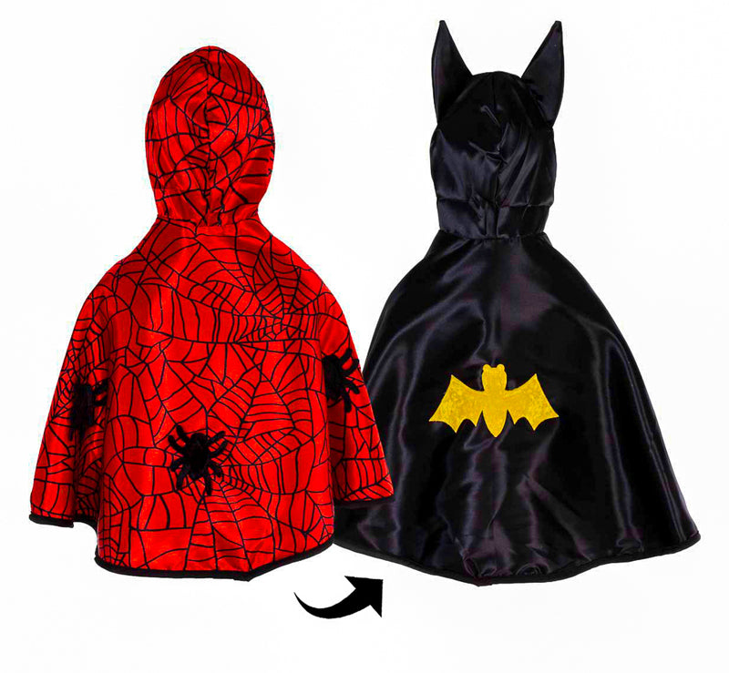 Great Pretenders - Toddler Reversible Spider & Bat Cape - Size 2-3
