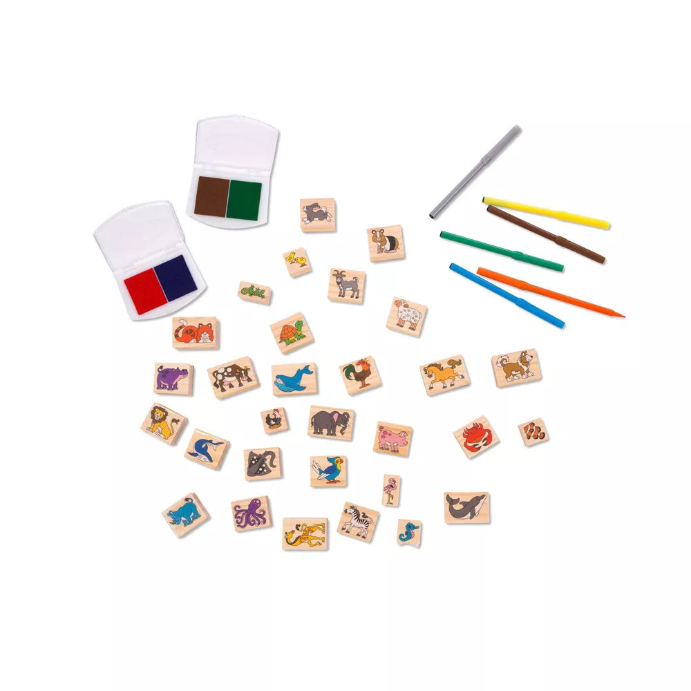 Melissa & Doug - Deluxe Wooden Stamp Set - Animals