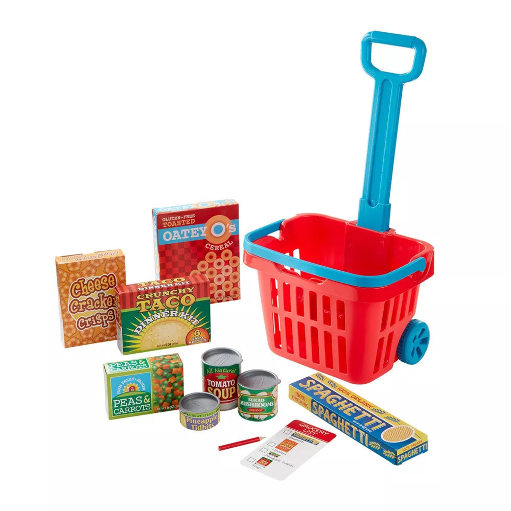 Melissa & Doug - Fill & Roll Grocery Basket Play Set