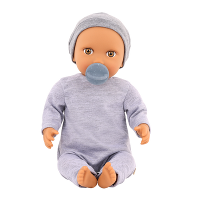 LullaBaby Boy Doll with Pacifier & Hat