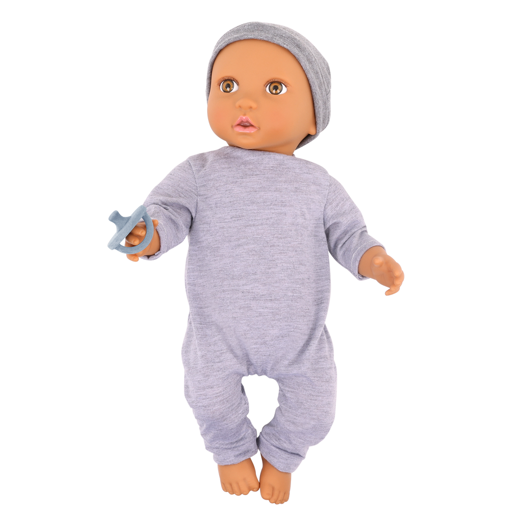 LullaBaby Boy Doll with Pacifier & Hat