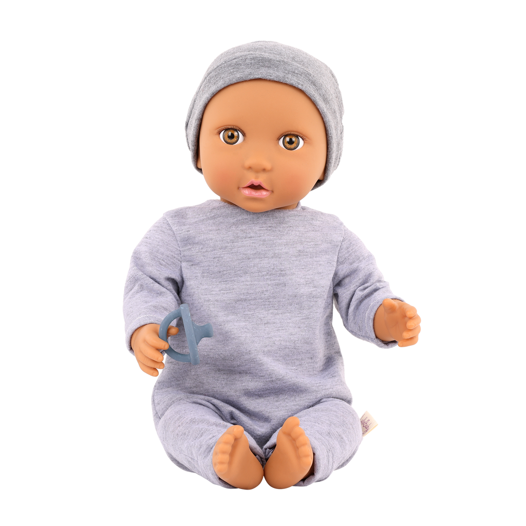 LullaBaby Boy Doll with Pacifier & Hat