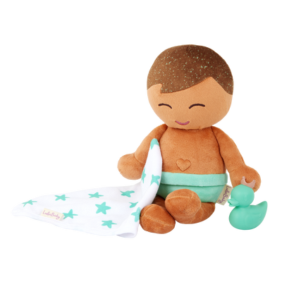 LullaBaby Boy Plush Bath Doll & Accessories