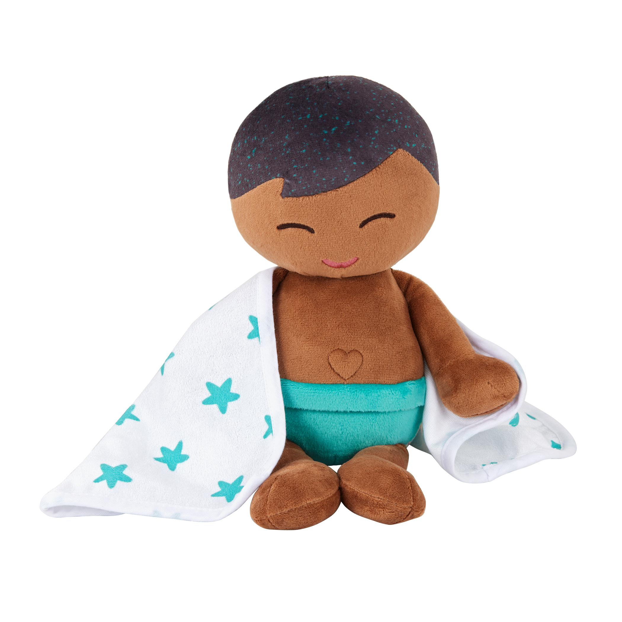 LullaBaby - Bath Doll Boy Brunette Dark Skin w/green duck