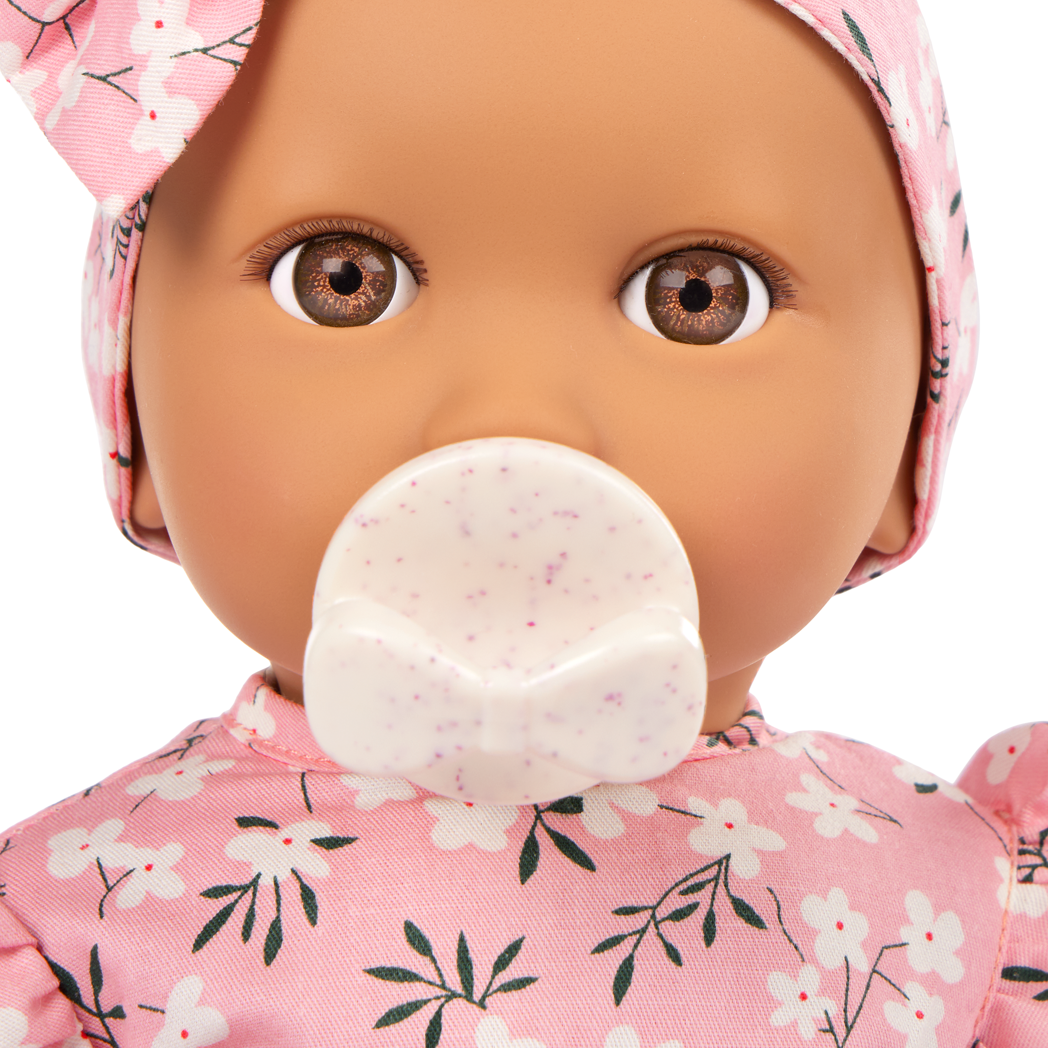 14" Soft Baby Doll w/Floral Onesie, Headband and a Soother