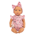14" Soft Baby Doll w/Floral Onesie, Headband and a Soother