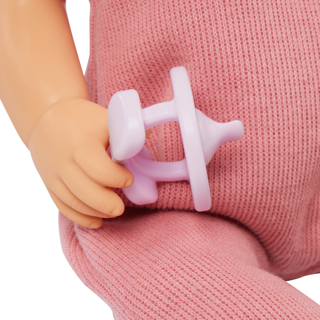 LullaBaby - Doll Girl w/Pink Romper Green Eyes & Fair Skin Tones