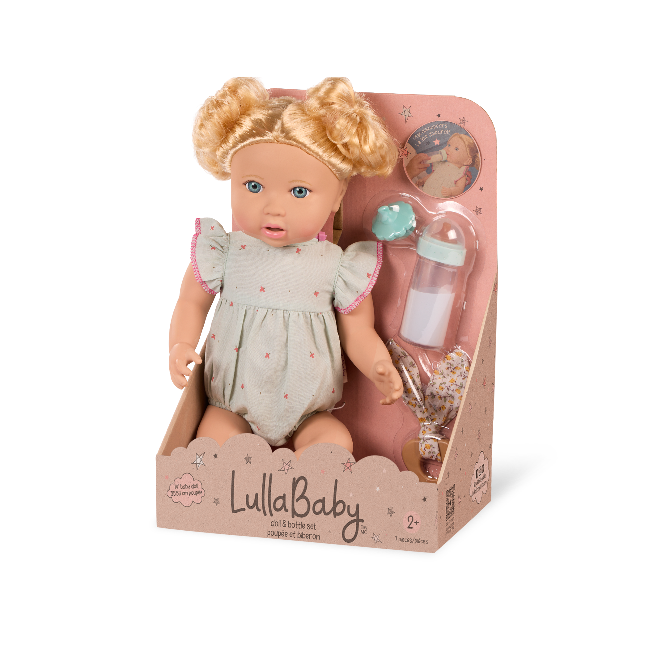 LullaBaby doll with blonde hair and blue outfit