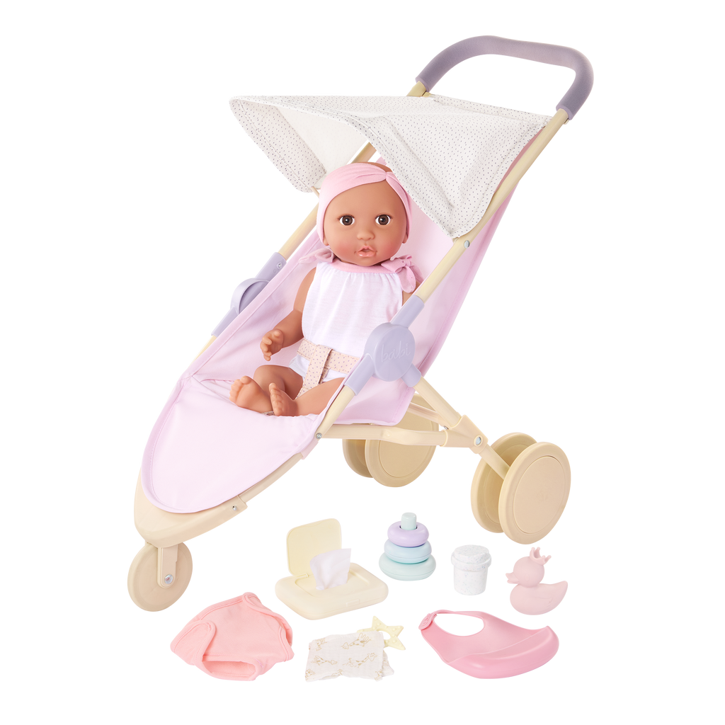 LullaBaby - Baby Doll & Jogging Stroller Set