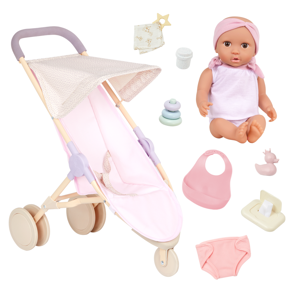 LullaBaby - Baby Doll & Jogging Stroller Set