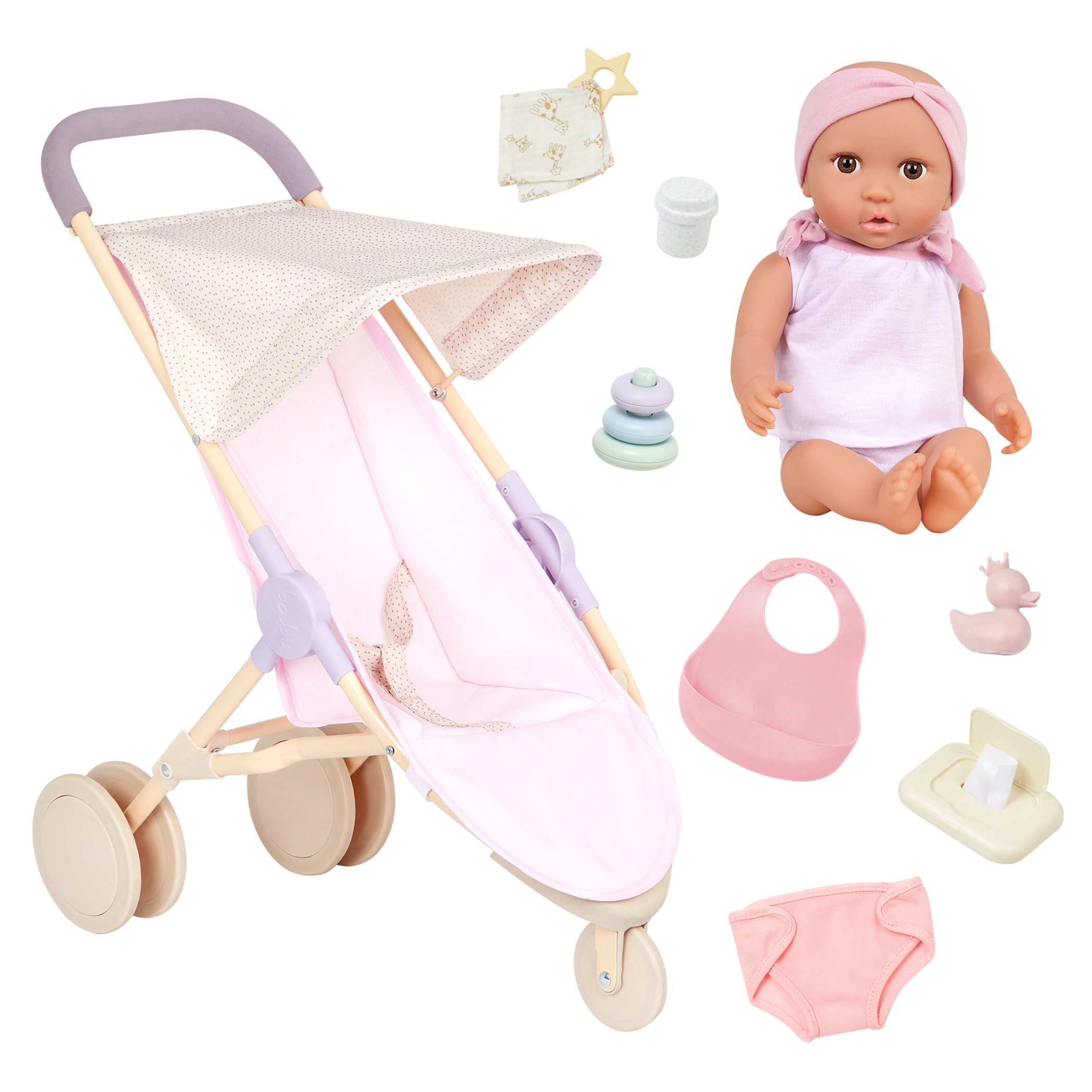 LullaBaby - Baby Doll & Jogging Stroller Set
