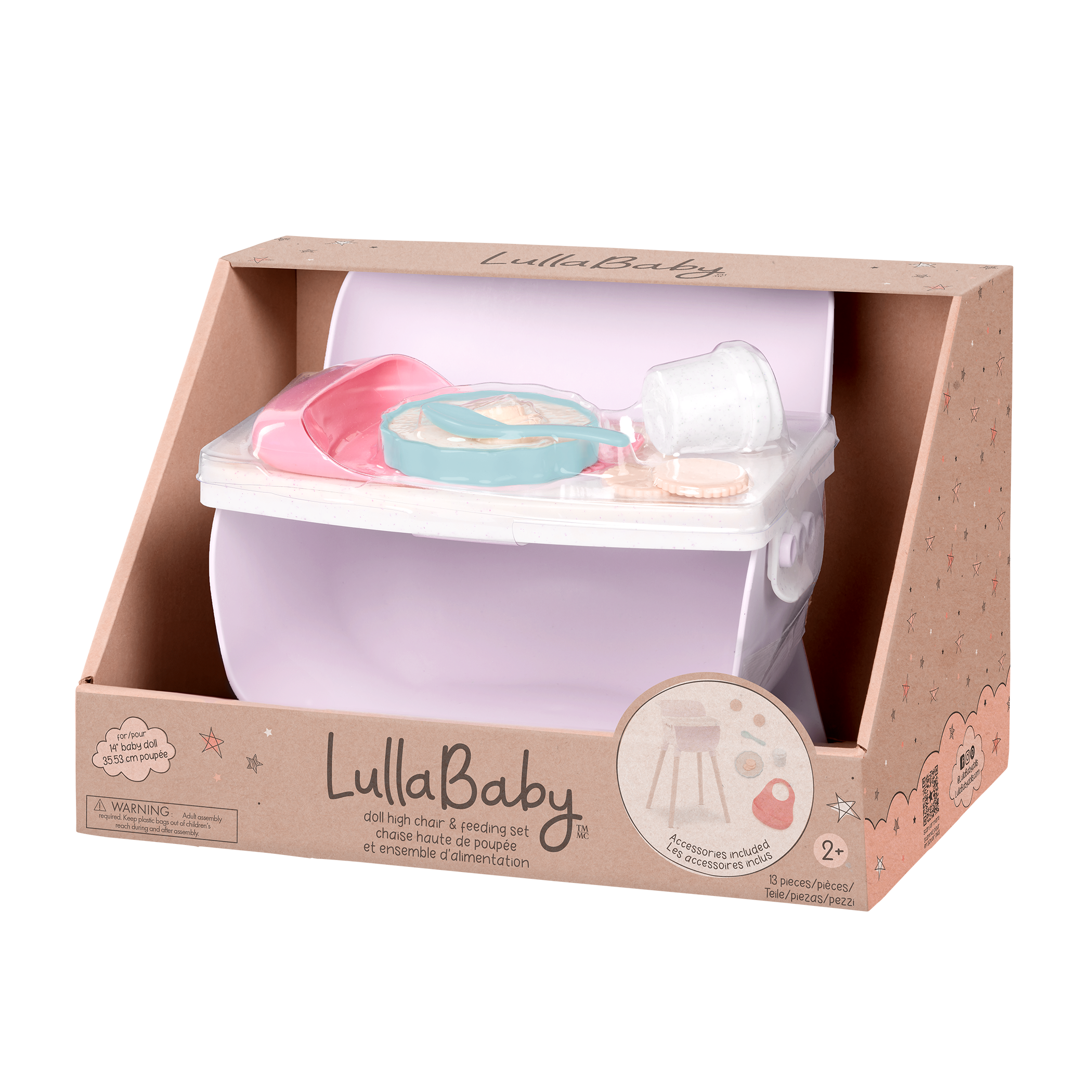 LullaBaby - Doll High Chair & Feeding set