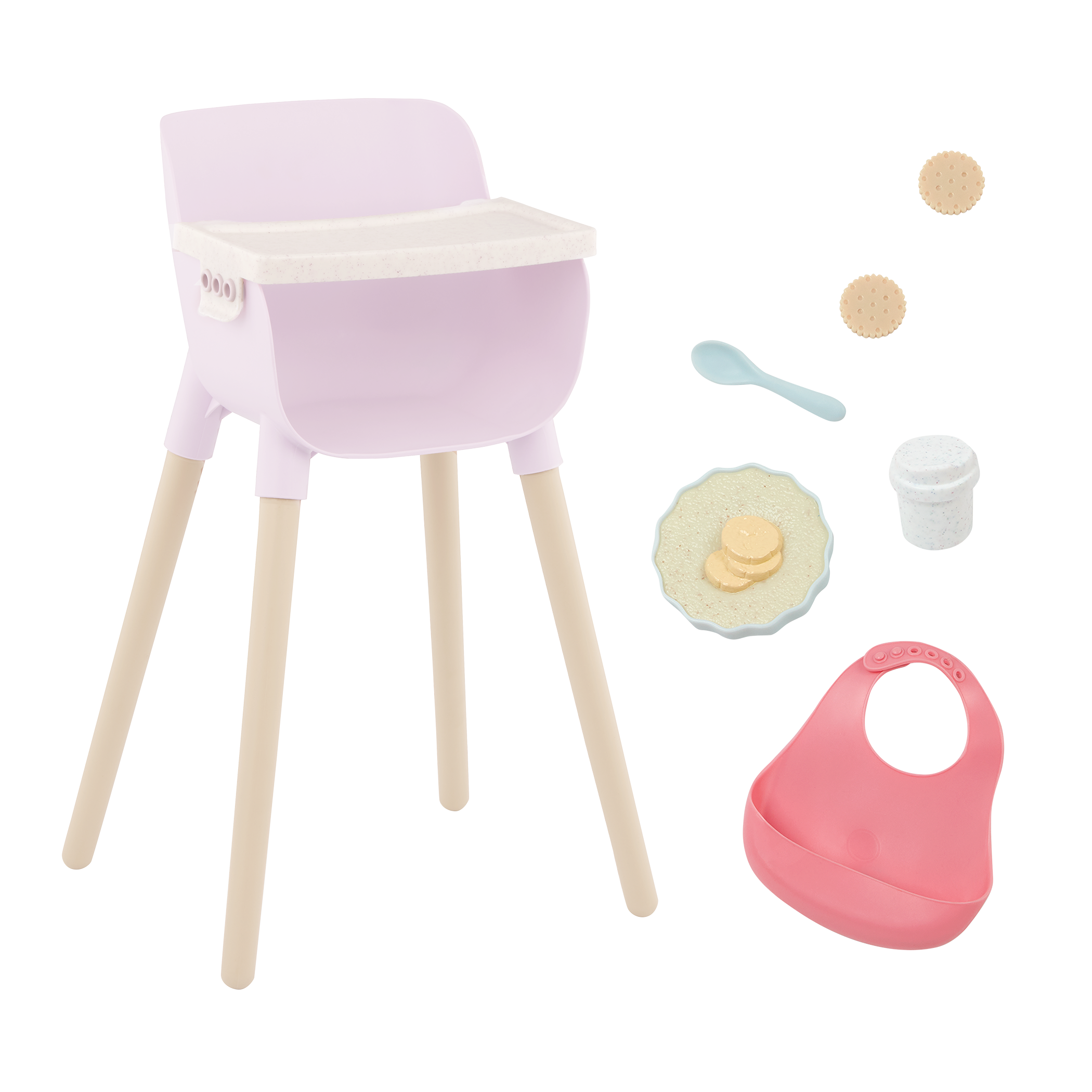 LullaBaby - Doll High Chair & Feeding set
