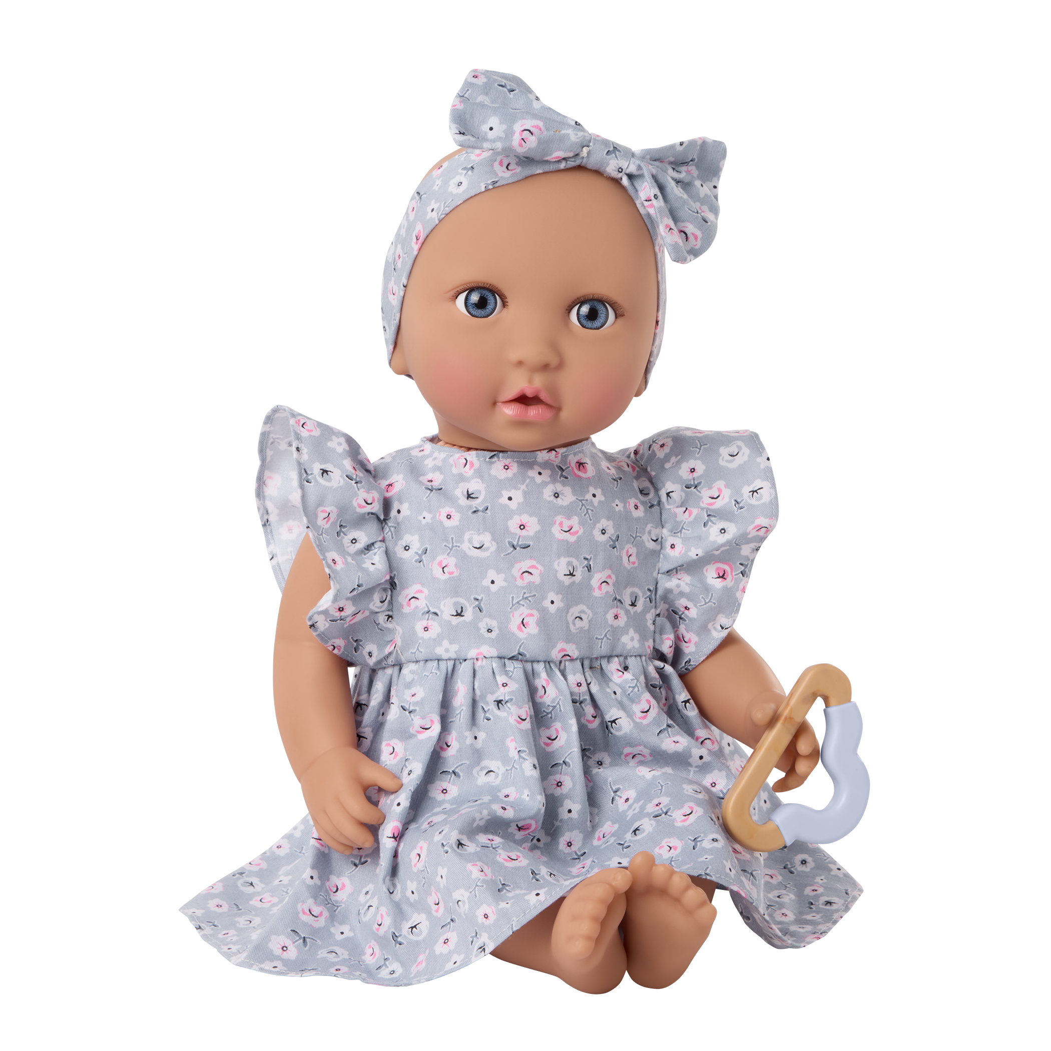 LullaBaby - Girl Doll w/Blue Eyes Dress & Pyjama Set