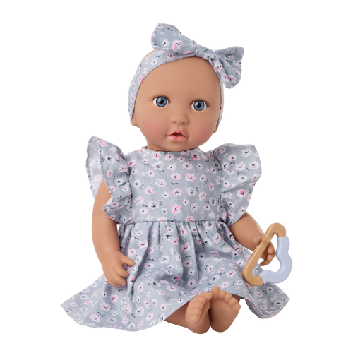 LullaBaby - Girl Doll w/Blue Eyes Dress & Pyjama Set
