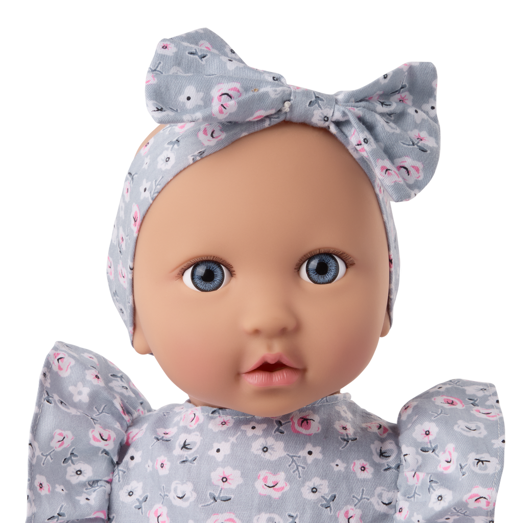 LullaBaby - Girl Doll w/Blue Eyes Dress & Pyjama Set