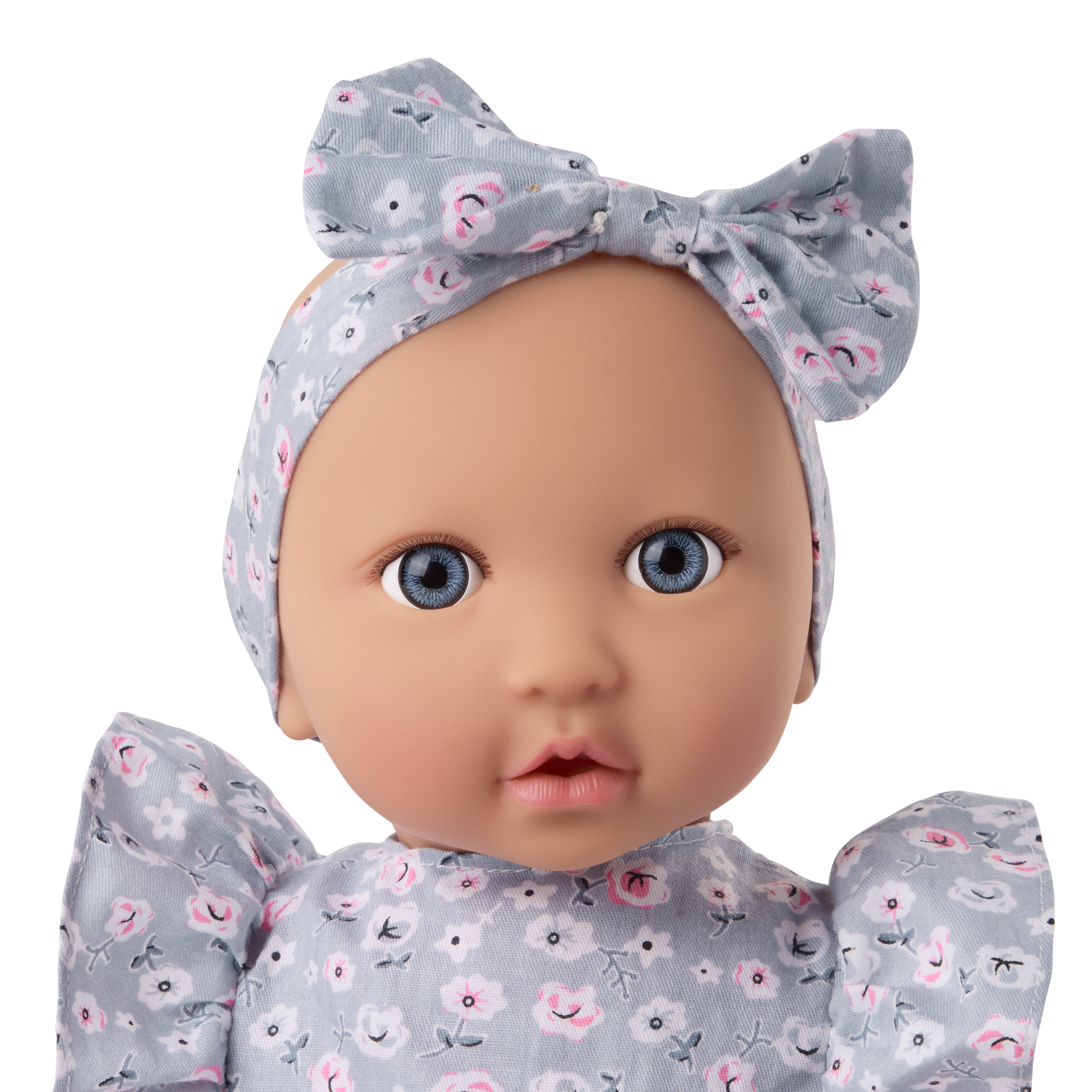 LullaBaby - Girl Doll w/Blue Eyes Dress & Pyjama Set