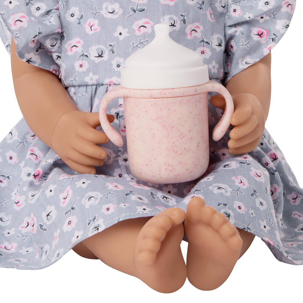 LullaBaby - Girl Doll w/Blue Eyes Dress & Pyjama Set